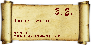 Bjelik Evelin névjegykártya